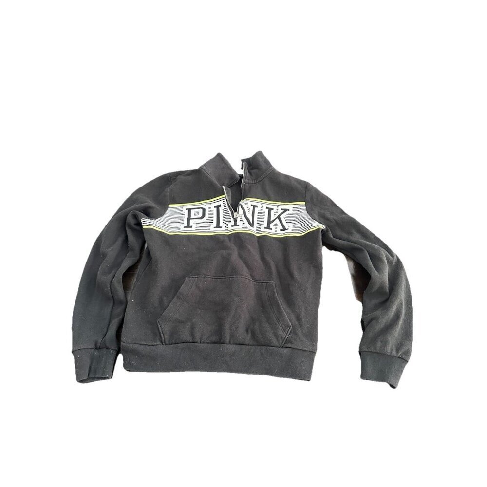 Victorias Secret Sweater Womens Small Black Pullover Sweatshirt PINK Ladies